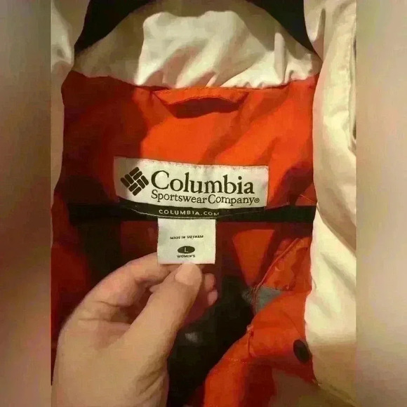 Women’s Columbia Fleece Lined Insulated White Pink Winter Jacket Size Large - Picture 6 of 6
